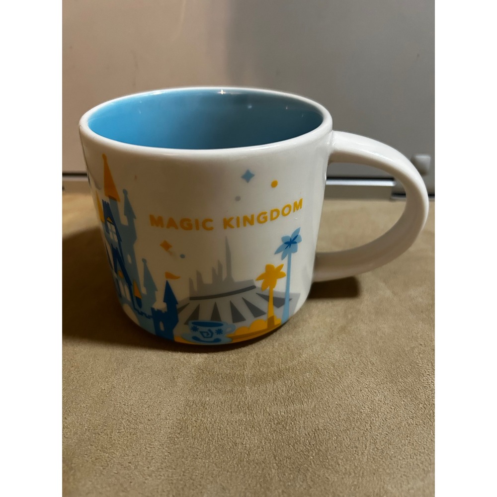 Starbucks Disney Parks Magic Kingdom You Are Here Collection Mug 14oz Blue White